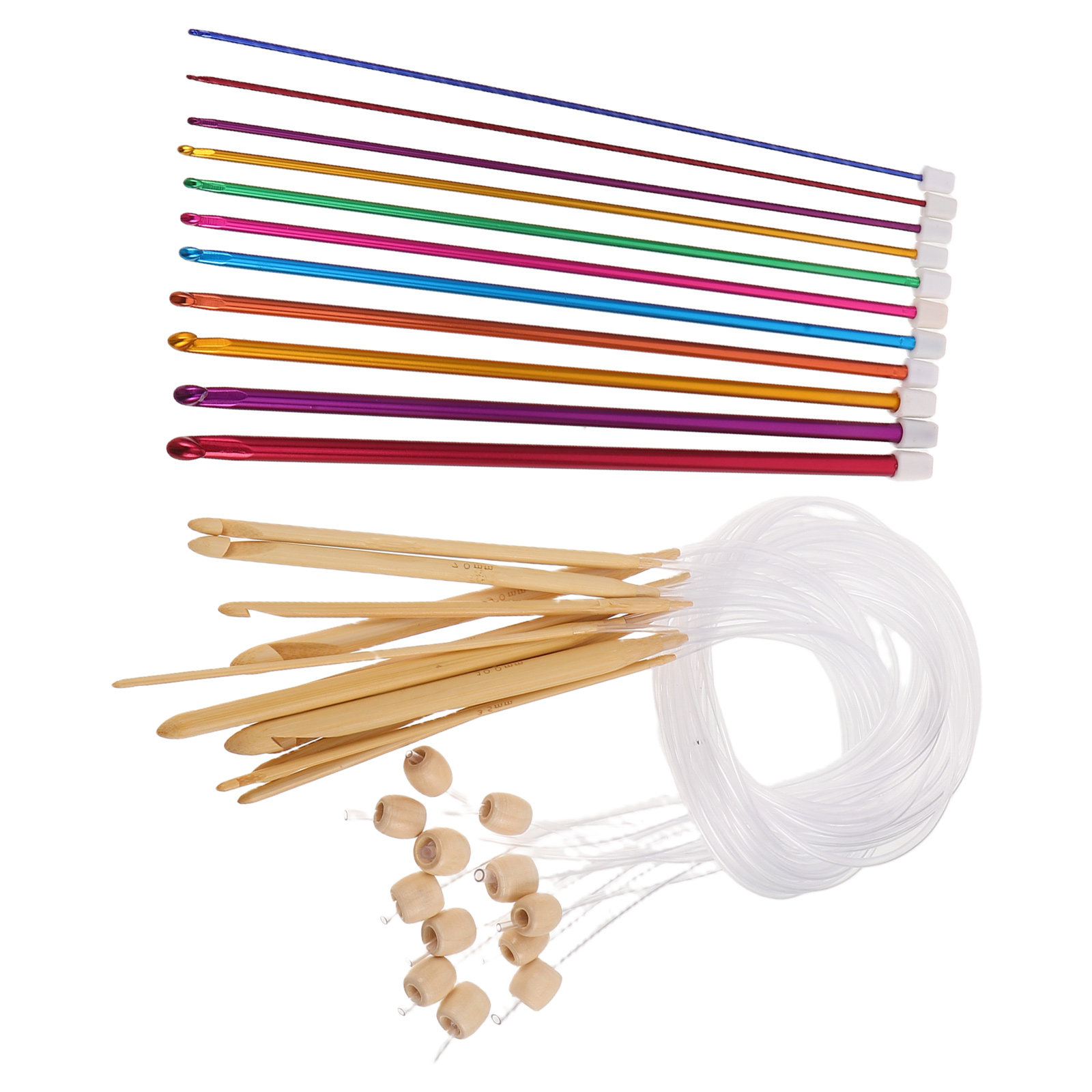 1Set Vibrant Crochet Hooks Set - Wooden Crochet Hooks Ergonomic Handle recension och pris