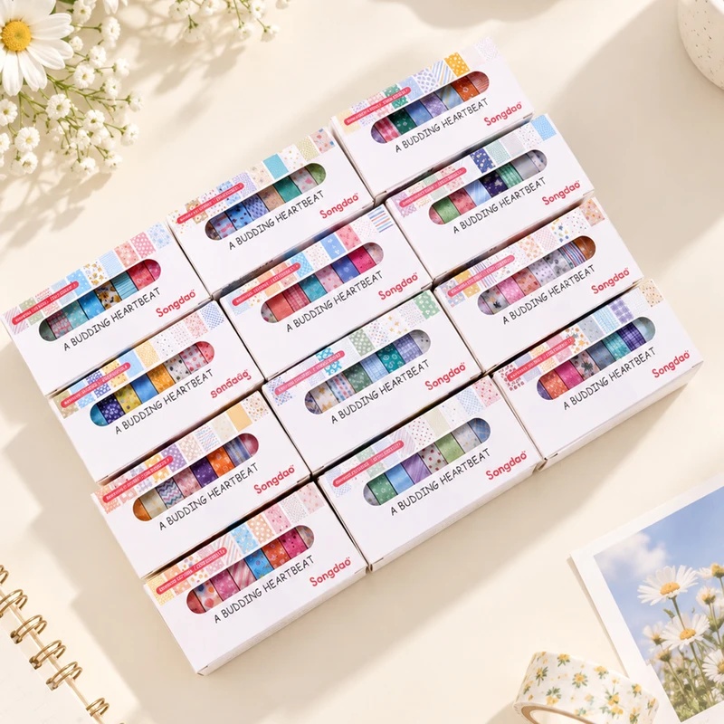 10 Rolls Floral Pastel Washi T - Scrapbooking recension och pris
