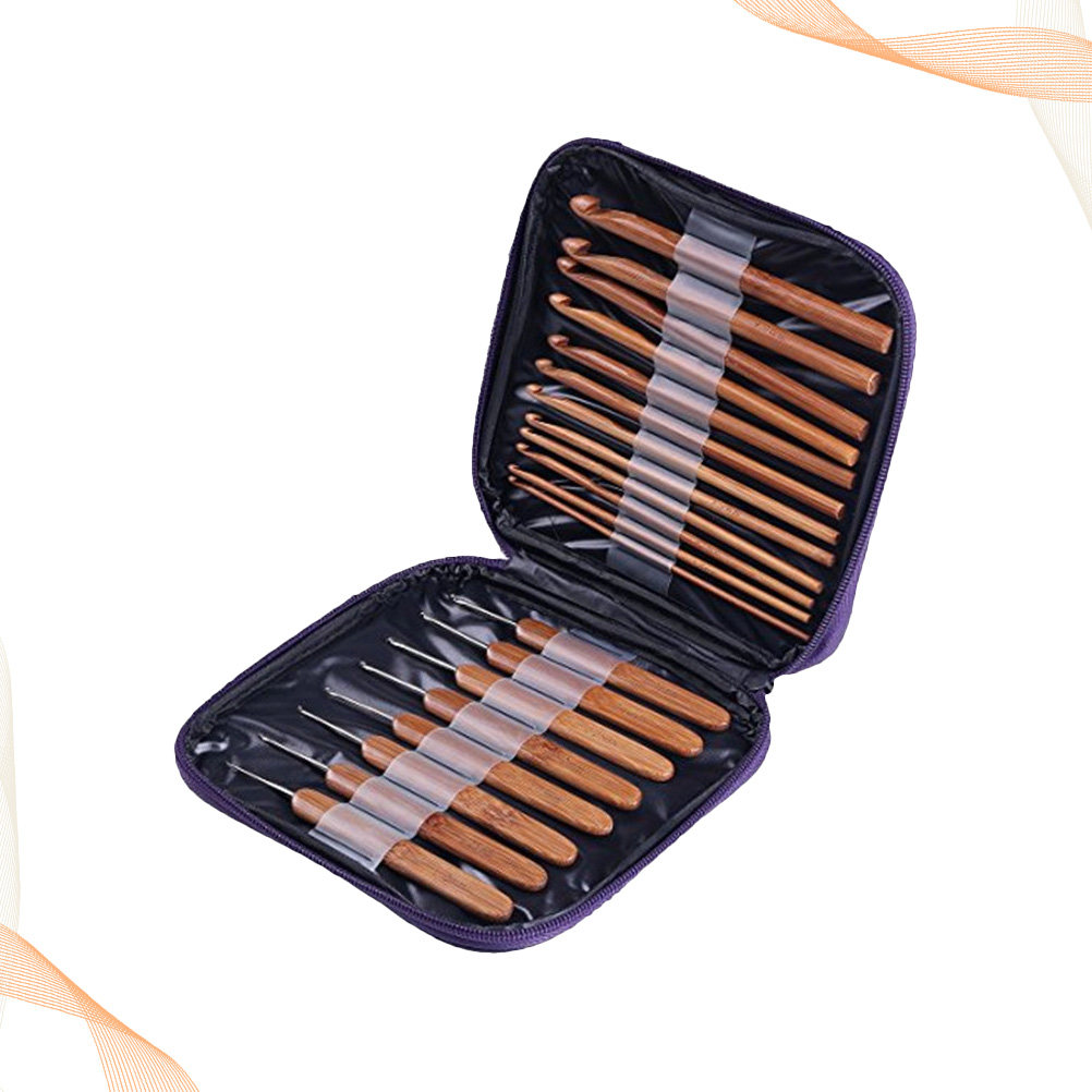 1Set Bamboo Wood Crochet Hook  - Wooden Crochet Hooks Ergonomic Handle recension och pris