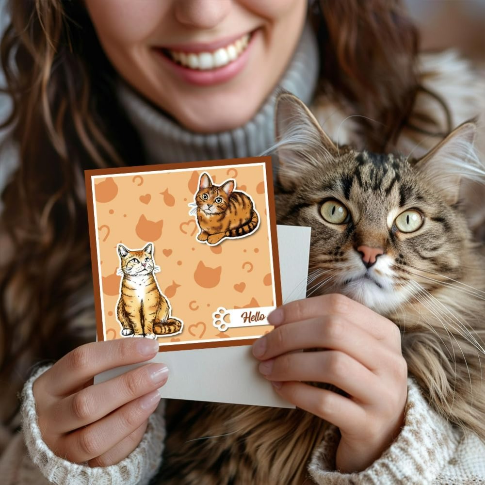 Cat Clear Stamps Realistic Cat - Clear Silicone Stamps For Card Making recension och pris