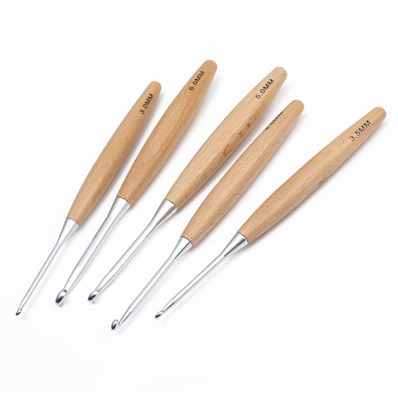 M12K-40Pcs Wood Crochet Hooks  - Wooden Crochet Hooks Ergonomic Handle recension och pris
