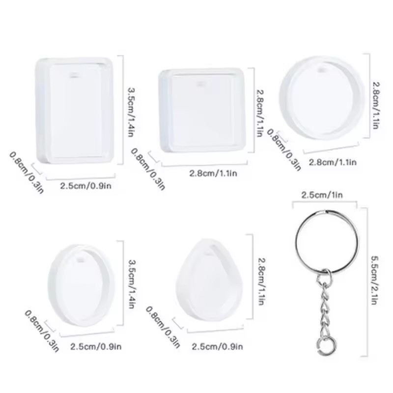 20Pcs/Set DIY Keychain Pendant - Silicone Epoxy Resin Molds Set recension och pris
